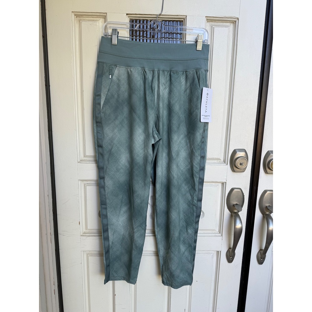 Athleta Nolita Slim Tapered Printed Crop Pants Blue‎ Green Pattern Size 8